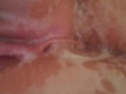 Preview 6 of Showering Fingering Pussy and Asshole, soaking wet and sudsy double Ds MILF