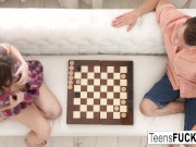 Preview 2 of A game of checkers turns sexual for young Sofy
