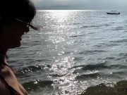 Preview 1 of Paradise Island Trip - Public Blowjob and hard sex in an awesome ocean view