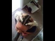 Preview 6 of CUMSHOT FACIAL!!! SEXY DOMINICAN EATS EVERY INCH OF THIS BIG BLACK DICK