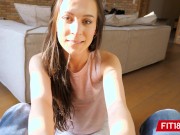 Preview 3 of Half Korean Step Daughter Catches Stepdad Watching Her Do Yoga - 60FPS