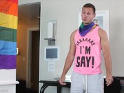 Preview 1 of FIRST GAY PRIDE! Hunk Seduces My Straight Ass W/ Blowjob & Lets Me Try Anal
