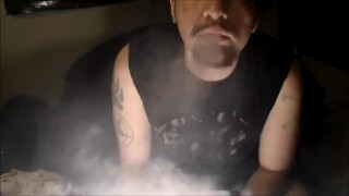 Goth Trans Man Masturbate with Vape