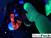 Preview 6 of Romi Rain & Dani lesbian black-light fun