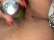 Preview 6 of masterbation with multiple squirts and creamy REAL orgasm and contractions