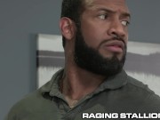 Preview 2 of RagingStallion Ebony Daddy Fucks Coworker On His Desk