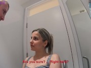 Preview 5 of Fitting Room Sex with Clothing Store Consultant Ends Cum Swallow