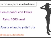 Preview 1 of JOI Español hentai con Celica, reto 100% Anal. Rol estilo ASMR.