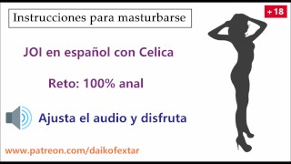 JOI Español hentai con Celica, reto 100% Anal. Rol estilo ASMR.