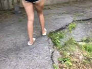 Preview 1 of Teen accidentally pees on feet in public