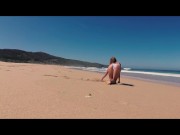 Preview 4 of TRAVEL SHOW - Sasha Bikeyeva teases the public on the beach in Galicia