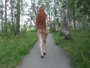 Preview 6 of I walking on the street with fox tail anal plug