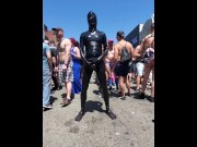 Preview 1 of Hear me cum in public in latex at Dore Alley Fair 2019 (Folsom)