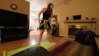 Stripping and Stretching w Big Natural Tits - FULL vid on Modelhub