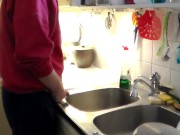 Preview 2 of John is Peeing in the Kitchen Sink