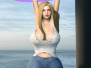 Preview 1 of Short 5'2 Big Boob Teen Grows into a Tall 6'8 Amazon - Hourglass Grow