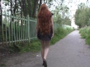 Preview 1 of Girl pissing on the street while no one sees