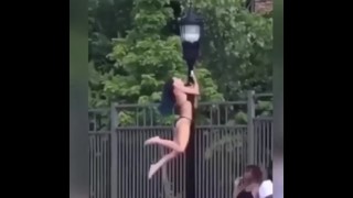 Stripper on giant black pole