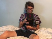 Preview 1 of skinny long haired teen unboxes and fucks sex toy