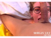 Preview 4 of BEAUTIFUL TATTOOED TEEN SUCKS AND RIMS BBC BF UNTIL HE CUMS ON HER FACE