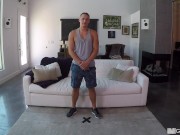 Preview 1 of He Wants To Be A Pornstar! Blue Eyed Hunk Is Eager To Start His New Career