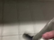 Preview 2 of Long dick shooting in college bathroom