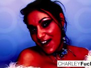 Preview 1 of Charley strips off her sexy outfit and spreads