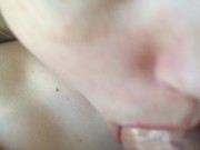 Preview 3 of closeup wet blowjob, sweet sponges, tender mouth