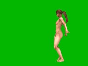 Preview 3 of Naked girl hot Pole dance green screen footage 01