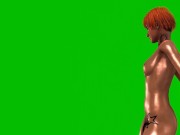 Preview 3 of Naked girl hot Pole dance green screen animation cartoon 02