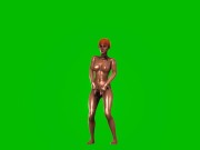 Preview 4 of Naked girl hot Pole dance green screen animation cartoon 02