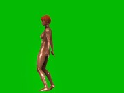 Preview 6 of Naked girl hot Pole dance green screen animation cartoon 02