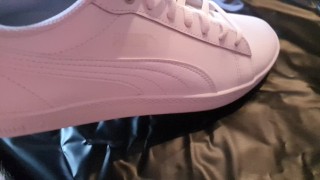 4K - Masturbate with white Puma sneaker until i cum