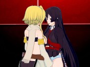 Preview 4 of Akame x Leone Lesbian/Threesome 3D Hentai