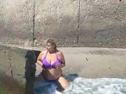 Preview 2 of Naked big boobs in public place. Hot bbw