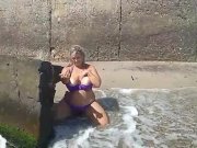 Preview 5 of Naked big boobs in public place. Hot bbw