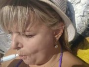 Preview 6 of Smoke fetish. Lady smoking on sea. Very hot bbw