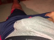 Preview 3 of Pre Cum stains on Gray Hanes Boxer Briefs