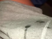 Preview 4 of Pre Cum stains on Gray Hanes Boxer Briefs