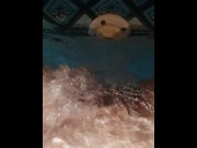 Preview 2 of Pool jets on my hairy pussy