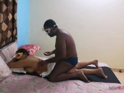 Preview 1 of Indian Wife With Her Tamil Husband Massage Sex In Bedroom With Rough Sex