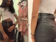 Preview 3 of NAUGHTY HOT ASIAN TEEN RIDES DILDO IN PUBLIC CHANGING ROOM