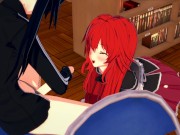 Preview 2 of FUTA Black Rock Shooter Creampies Rias Gremory in the Library