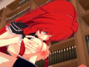 Preview 3 of FUTA Black Rock Shooter Creampies Rias Gremory in the Library