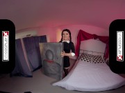 Preview 1 of VRCosplayX Petite Teen Wednesday Addams Makes Your Bday Fucking Awesome