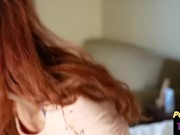 Preview 2 of Cute redheaded ts chick toys her pussy
