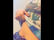 Preview 2 of Cute Student in Rick & Morty Shirt Plays with Tits & Pussy