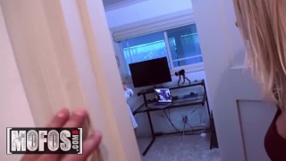 MOFOS - Older couple teach Webcamming Babysitter to Fuck