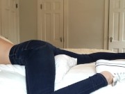 Preview 2 of PILLOW HUMPING IN HER TIGHT JEANS