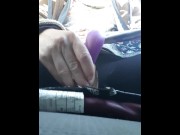 Preview 2 of Fucking A Dildo To Orgasm While Driving A Car In Public!